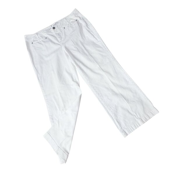 INC International Concepts Wide Leg White Jeans Women's PLUS Size 18W - Picture 1 of 8